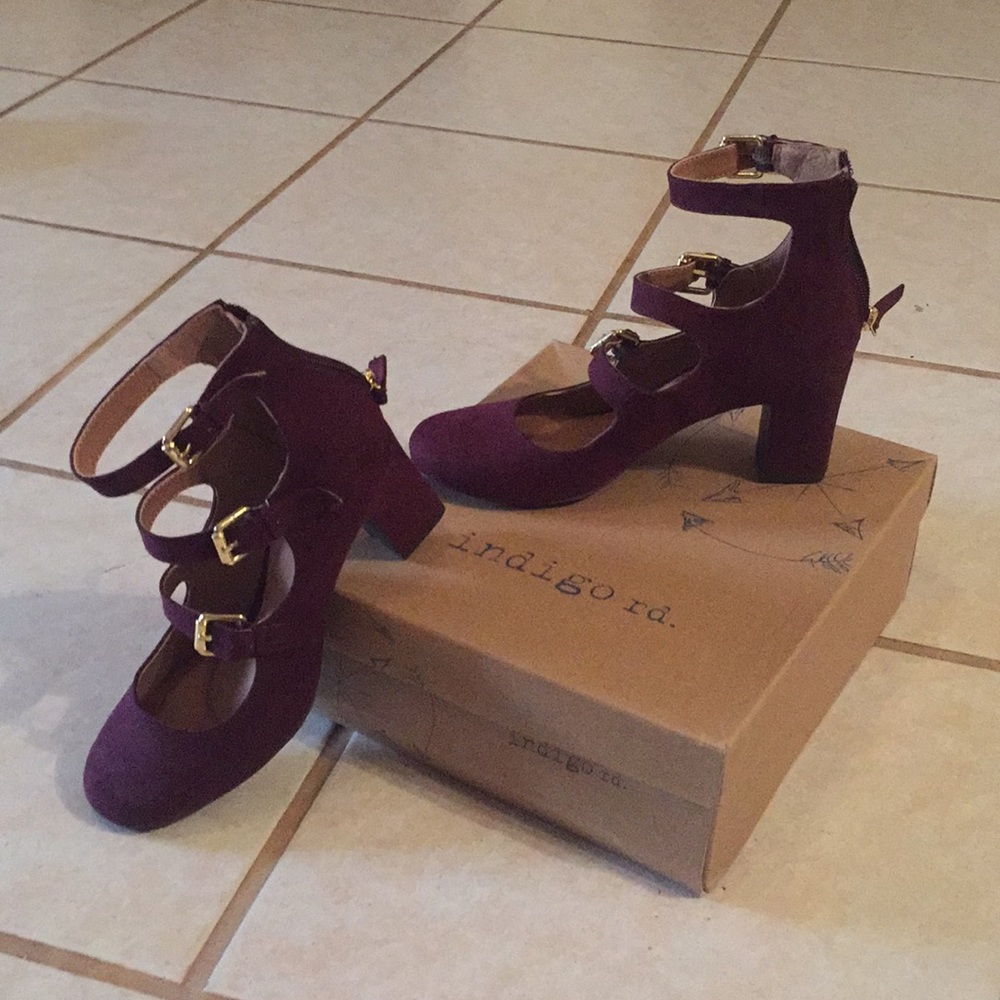 Indigo strapped  heels